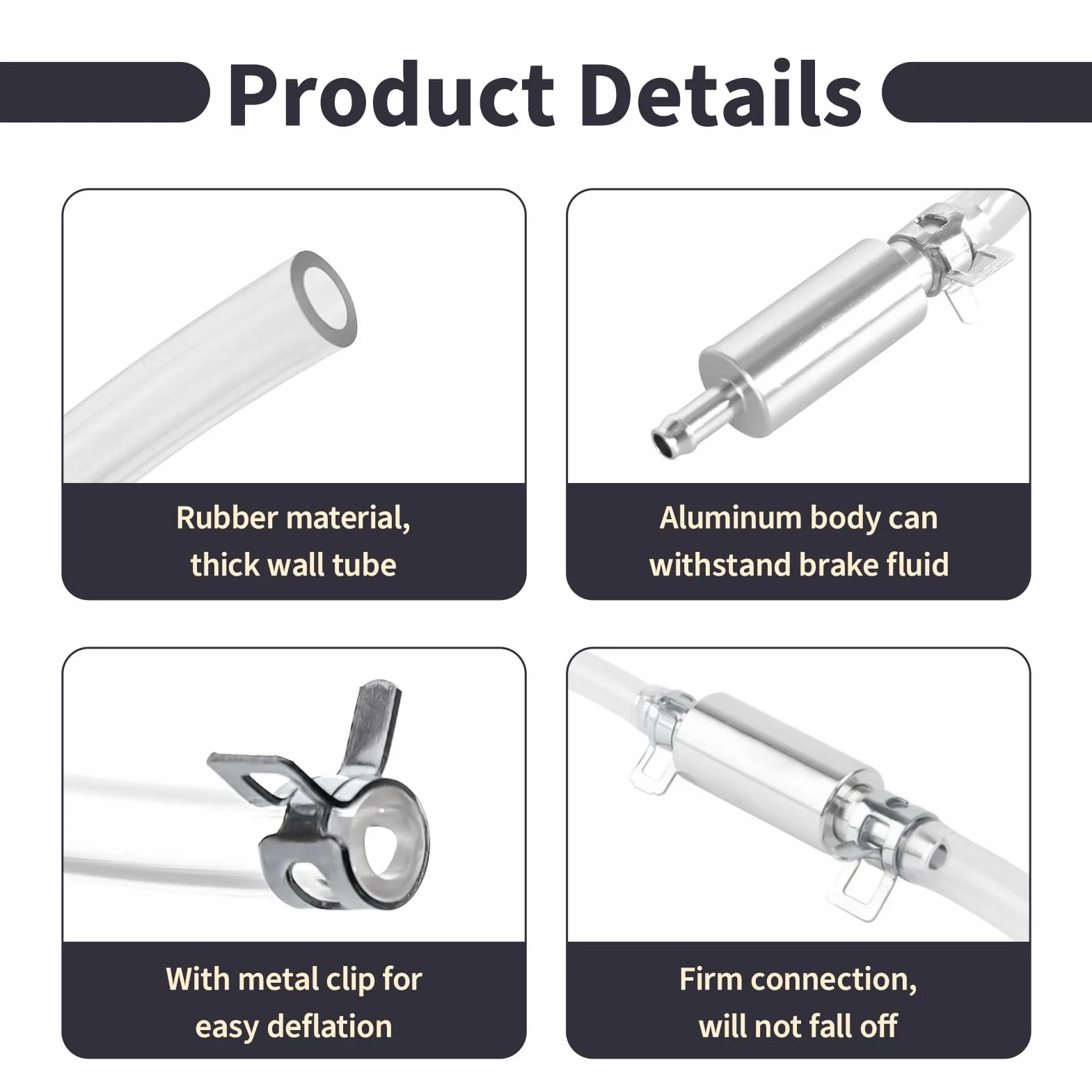 Manguera de Purga Frenos para Moto y Coche Hidráulico, Kit Purga Frenos y Clutch con Válvula Unidireccional Antirretorno, Herramienta de Cambio Universal para Embragues Sistemas de Frenado Hidráulico