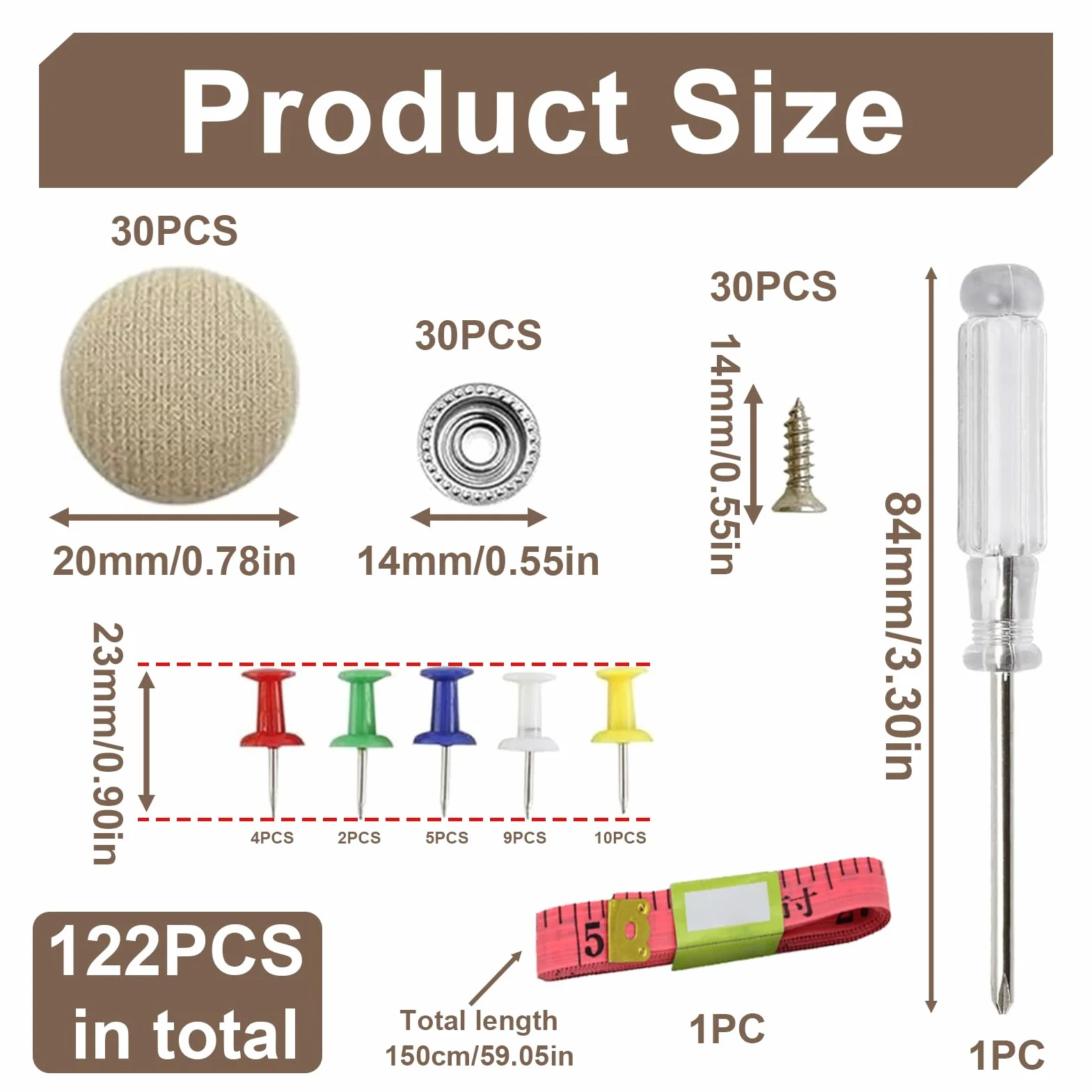 30 Piezas Kit Chinchetas Techo Coche, Botones Reparación Techo Coche con Pasadores Destornillador Cinta Métrica Universal para Cielo Techo Caído Retenedor Tejido Vehículo