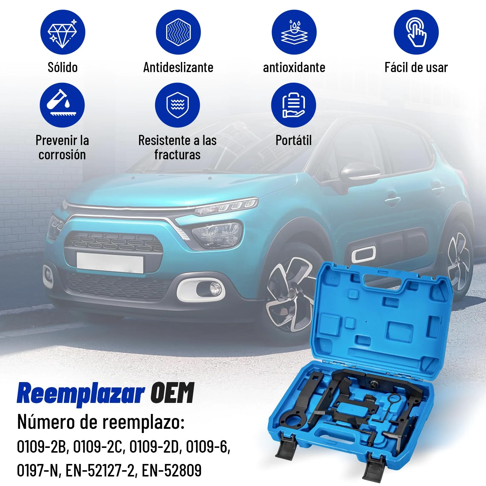 CarBole Kit Herramientas de Correa de Distribución, 1.0/1.2 VTi PureTech - Juego de Herramientas de Ajuste de Motor,Herramientas de Sincronización de Motor Compatible con PSA Peugeot Citroën