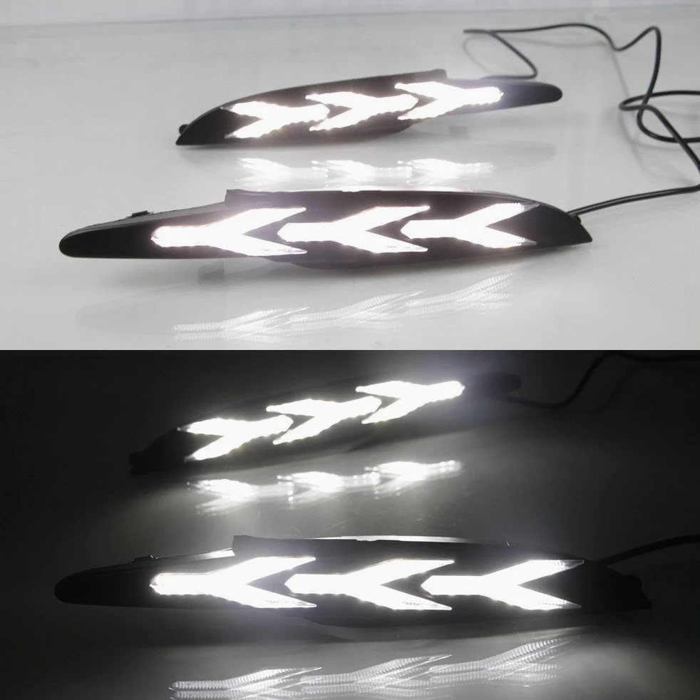 Luces diurnas LED DRL para comaptible for Mazda 3 Axela 2017 2018, LED parachoques delantero DRL + amarillo Streamer luces de señalización