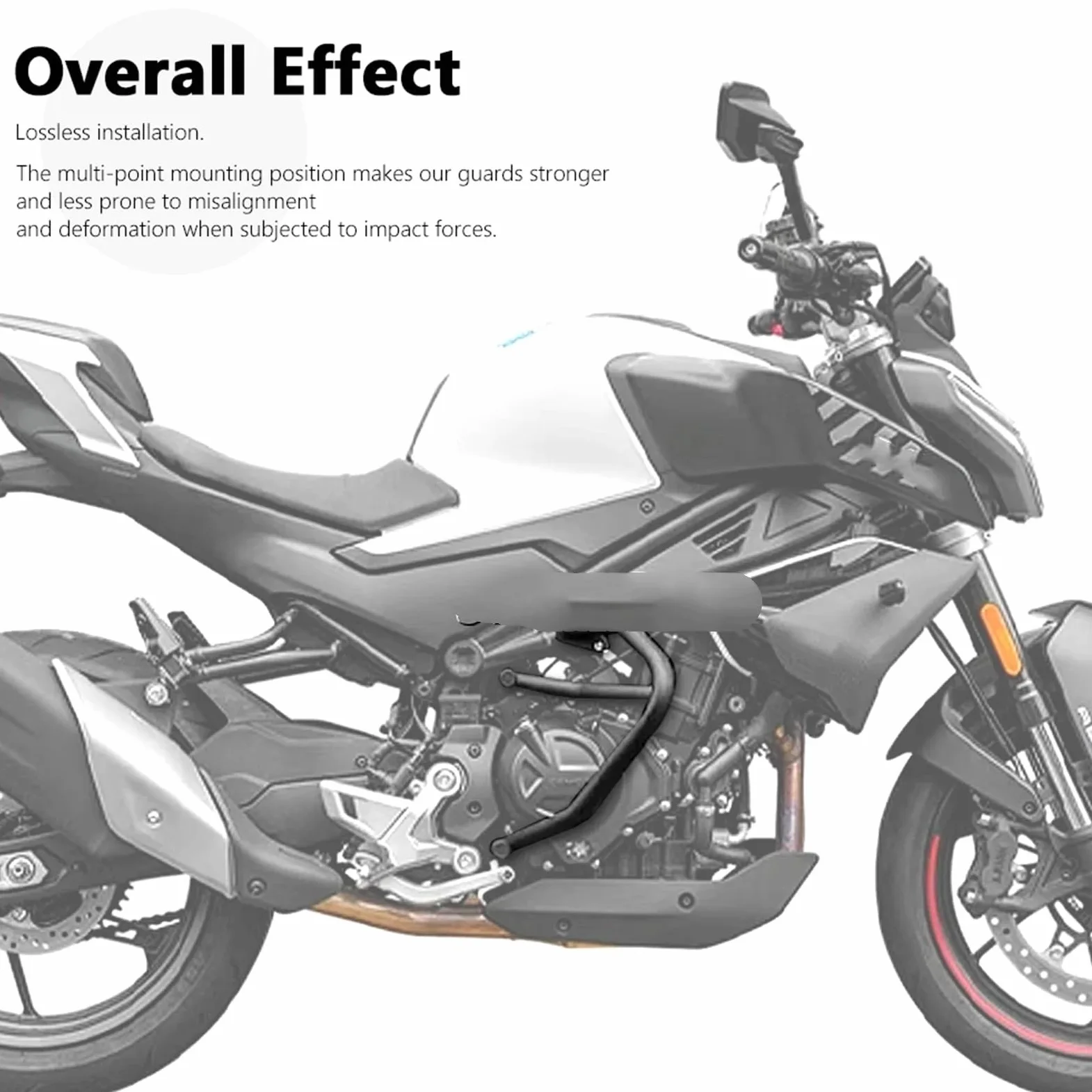 Compatible con barras de jaula deportivas CFMOTO 450SR | Se adapta a 2022-2023. Juego de aros laterales aptos for el carenado.