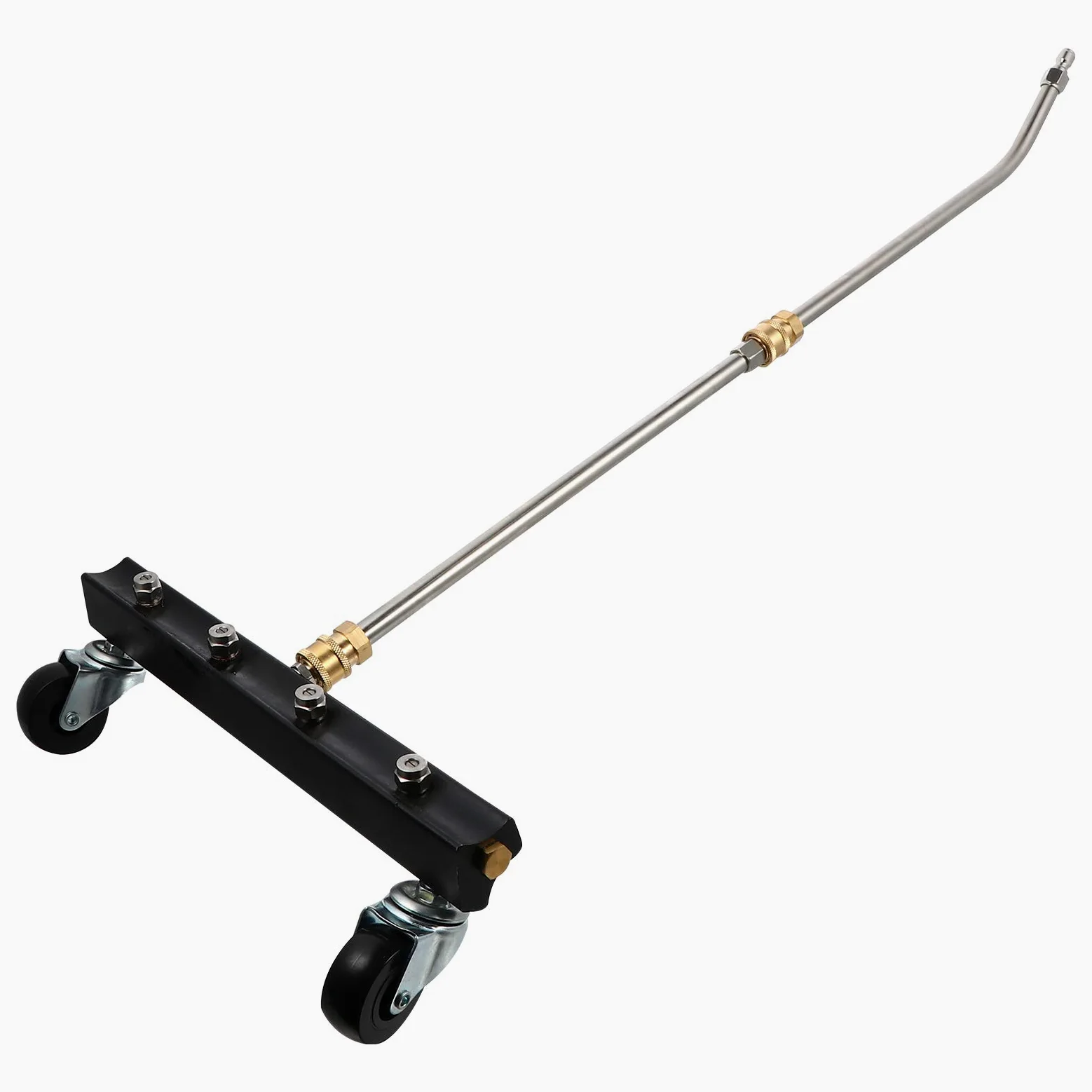 Cepillo de Limpieza para Hidrolavadora Rueda Giratoria, Acero Inoxidable y Latón, Adecuado para Limpieza del Chasis del Coche y Suelo Debajo del Vehículo