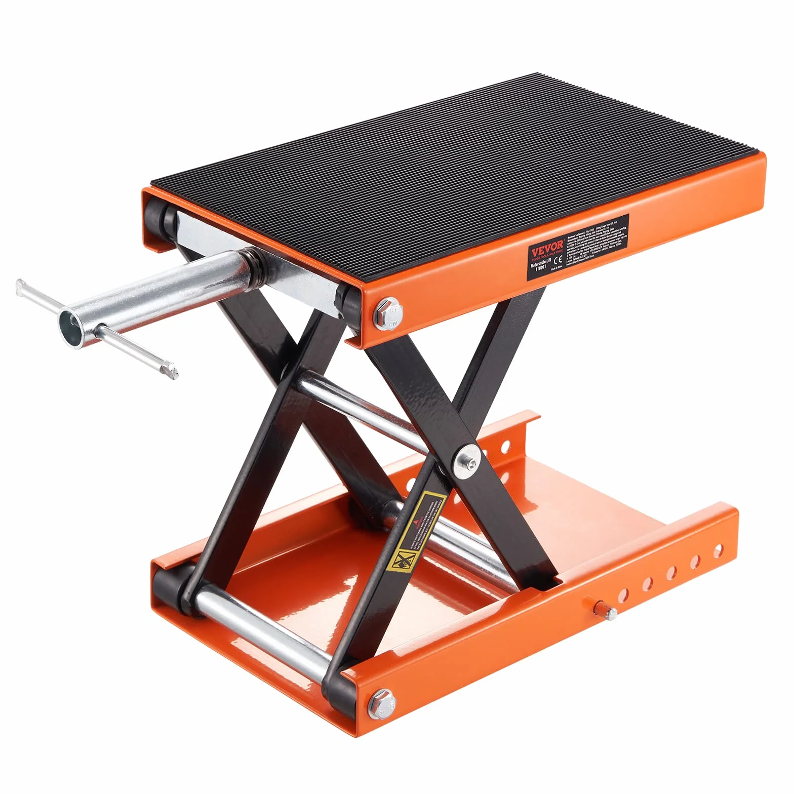 VEVOR Gato de Tijera para Moto Capacidad de 500kg Elevador de Motocicletas Altura de Elevación 9,5-35cm Elevador de Tijera de Acero Plataforma Antideslizante de 36,5x22 cm para Taller de Mantenimiento