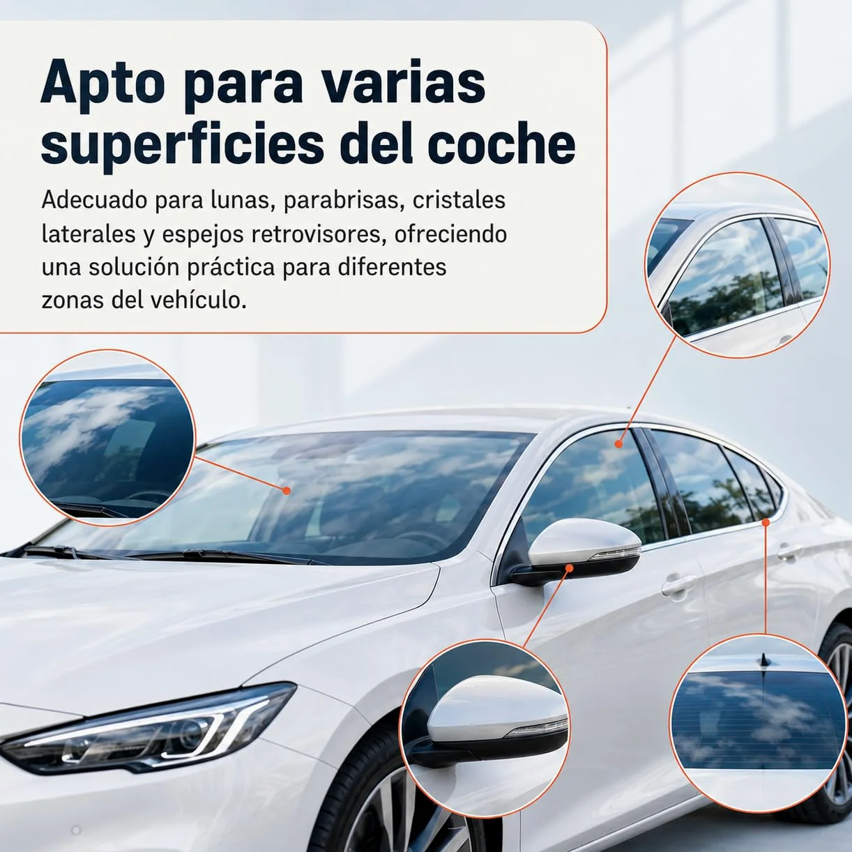 Pulimento Cristales Coche, Antilluvia y Antivaho, con Esponja, Pack de 12