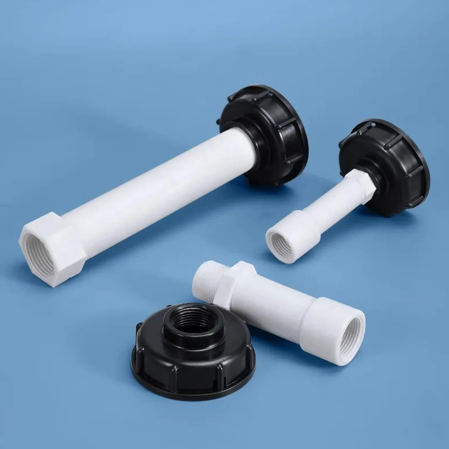 Adaptador for tanque IBC, conexión de manguera riego S60x6, conector rosca gruesa y válvula repuesto for tubo extensión 1/2", 3/4" 1"(2)