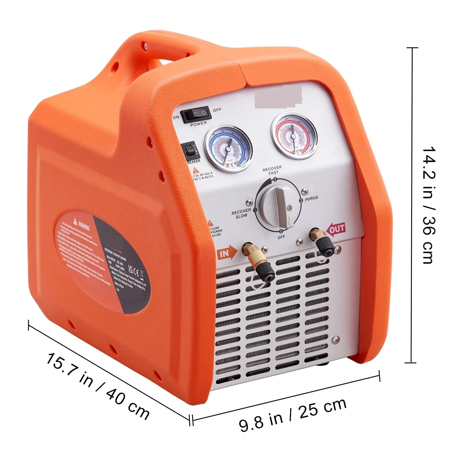 Máquina de recuperación de refrigerante, máquina portátil de recuperación de CA HVAC 1HP/3/4 H-P para refrigerante líquido de 120 V, unidad eficiente y fiable para el mantenimiento de sistemas HVAC