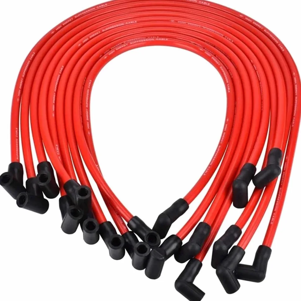 cables bujías coche Para Isuzu para NPR 5.7L V8 1992-1994 | SP10-390-1010 350383454 Juego de cables de bujía de 10,5 MM