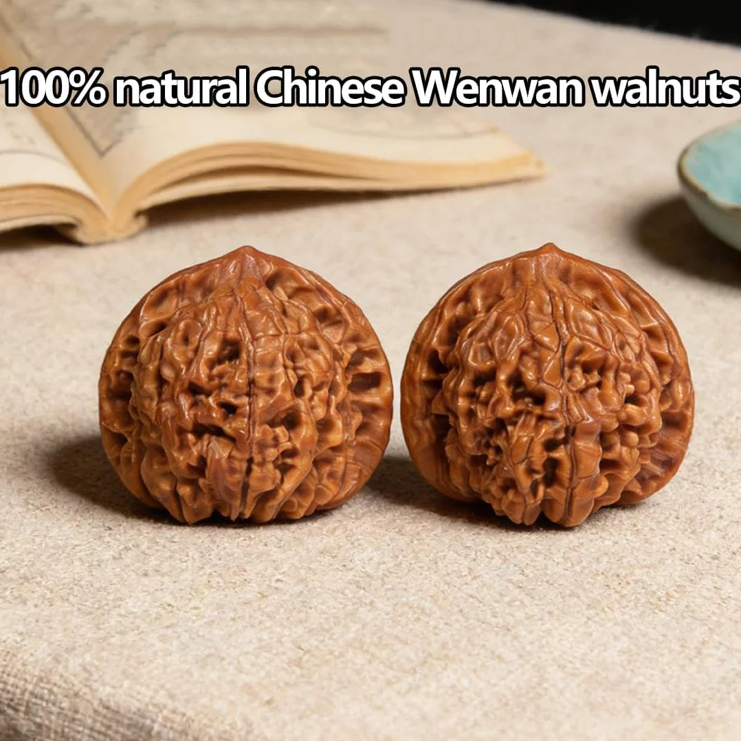 Wenwan Nueces de nogal, Wenwan Walnut con caja de regalo y cepillo para papás mayores coleccionistas