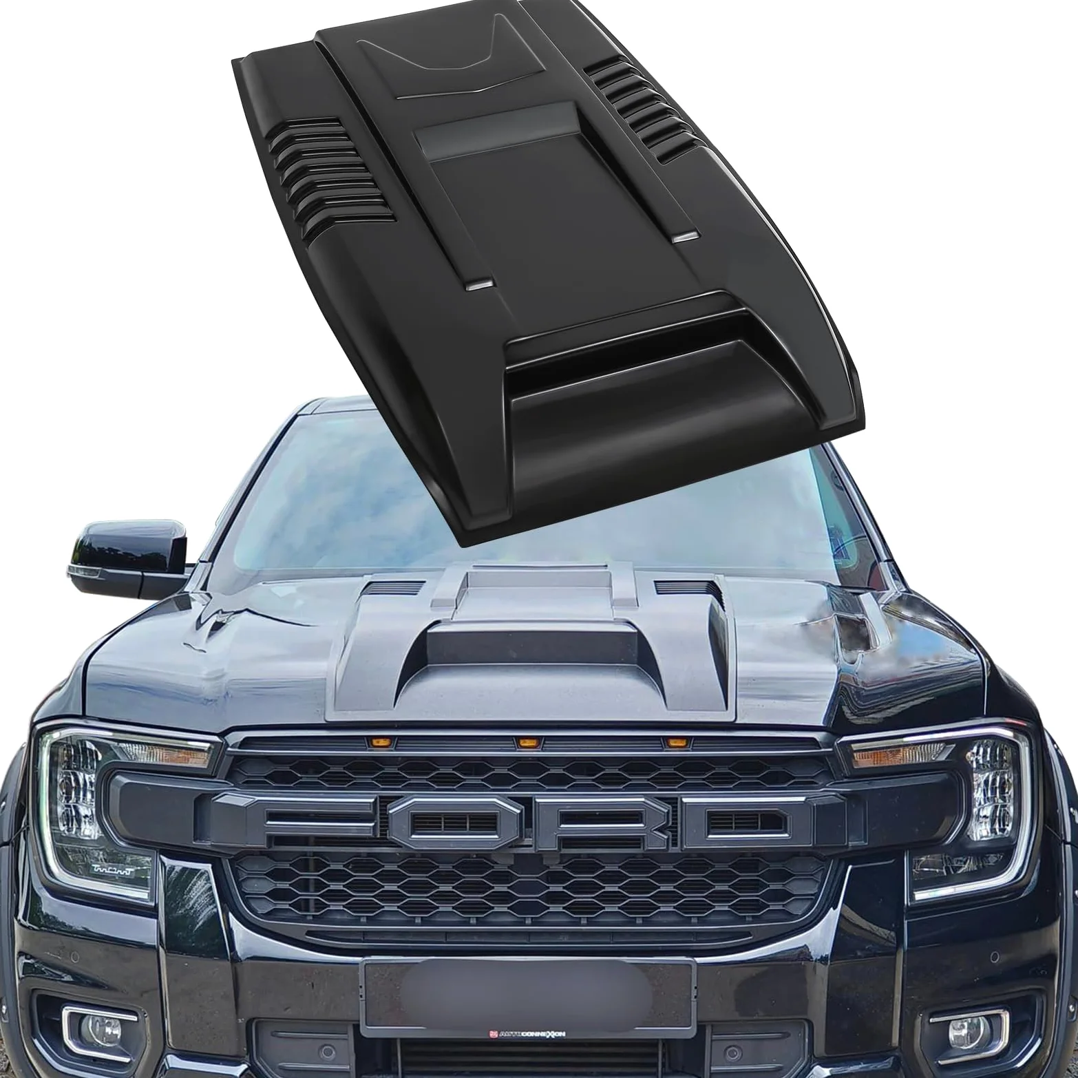 Pala grande para capó Protector de capó para Ford Ranger 2023-2024-2025 Wildtrak Limited XL XLT Tremor Platinum T9 ABS Paneles de capó
