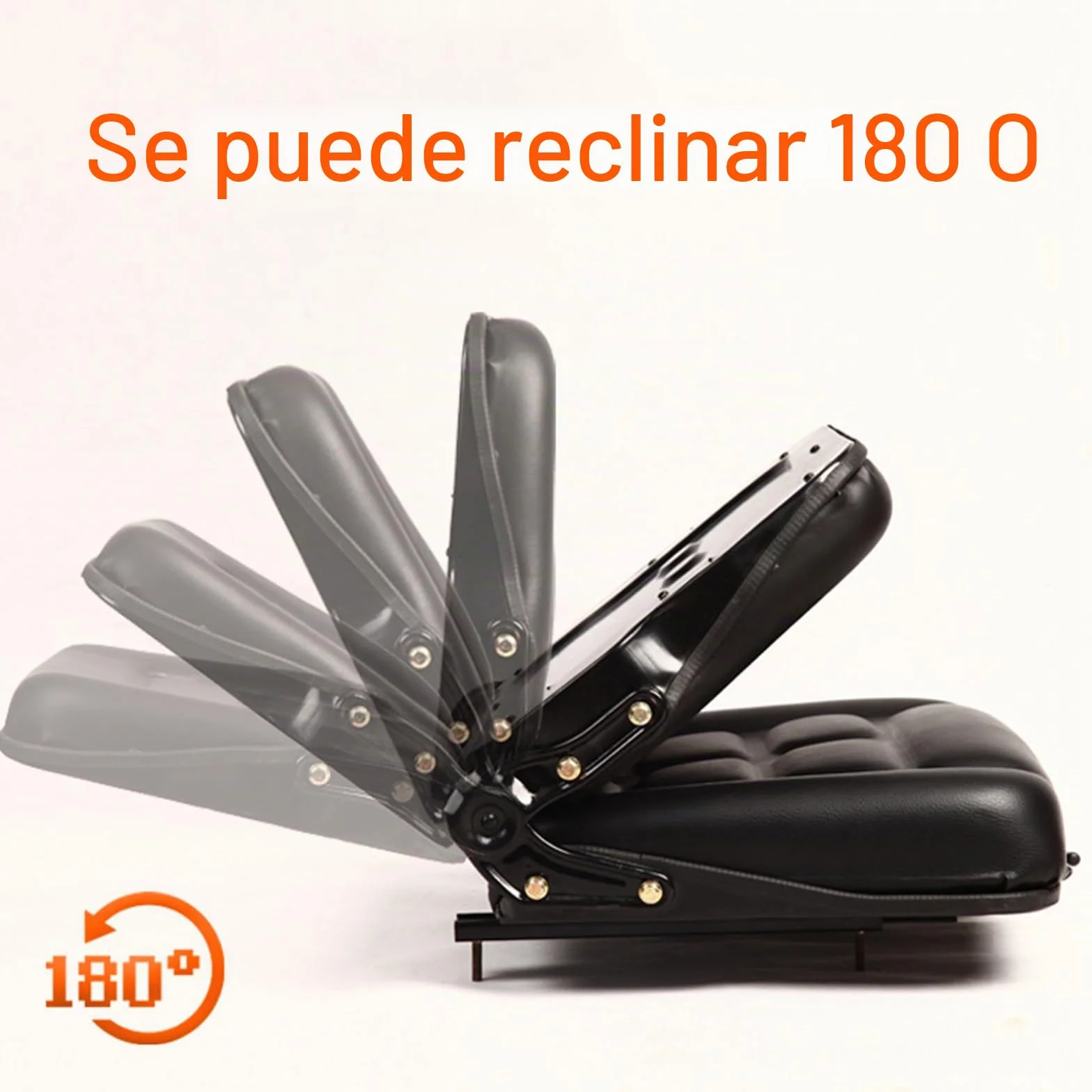 Asiento universal ajustable para carretilla elevadora con cinturón de seguridad y reposabrazos, respaldo y riel deslizante, asiento impermeable de PVC, para tractor