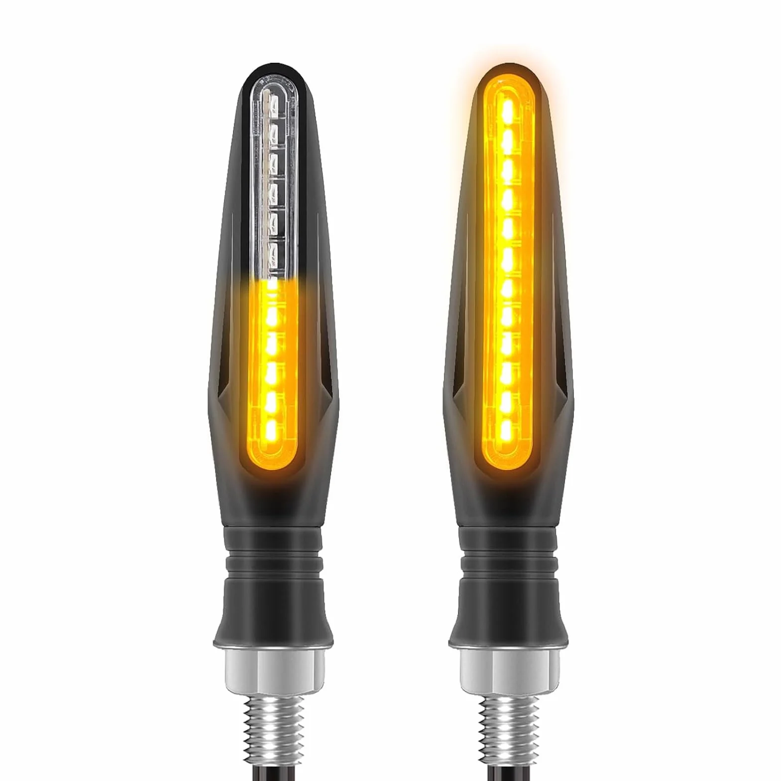 2 Piezas Intermitentes Moto LED 12V Universales, Luz Señal de Giro Ámbar con 12 LED, Luz Estroboscópica Impermeable para Motocicleta Scooter Bicicleta Coche Indicador Señalización Compacto