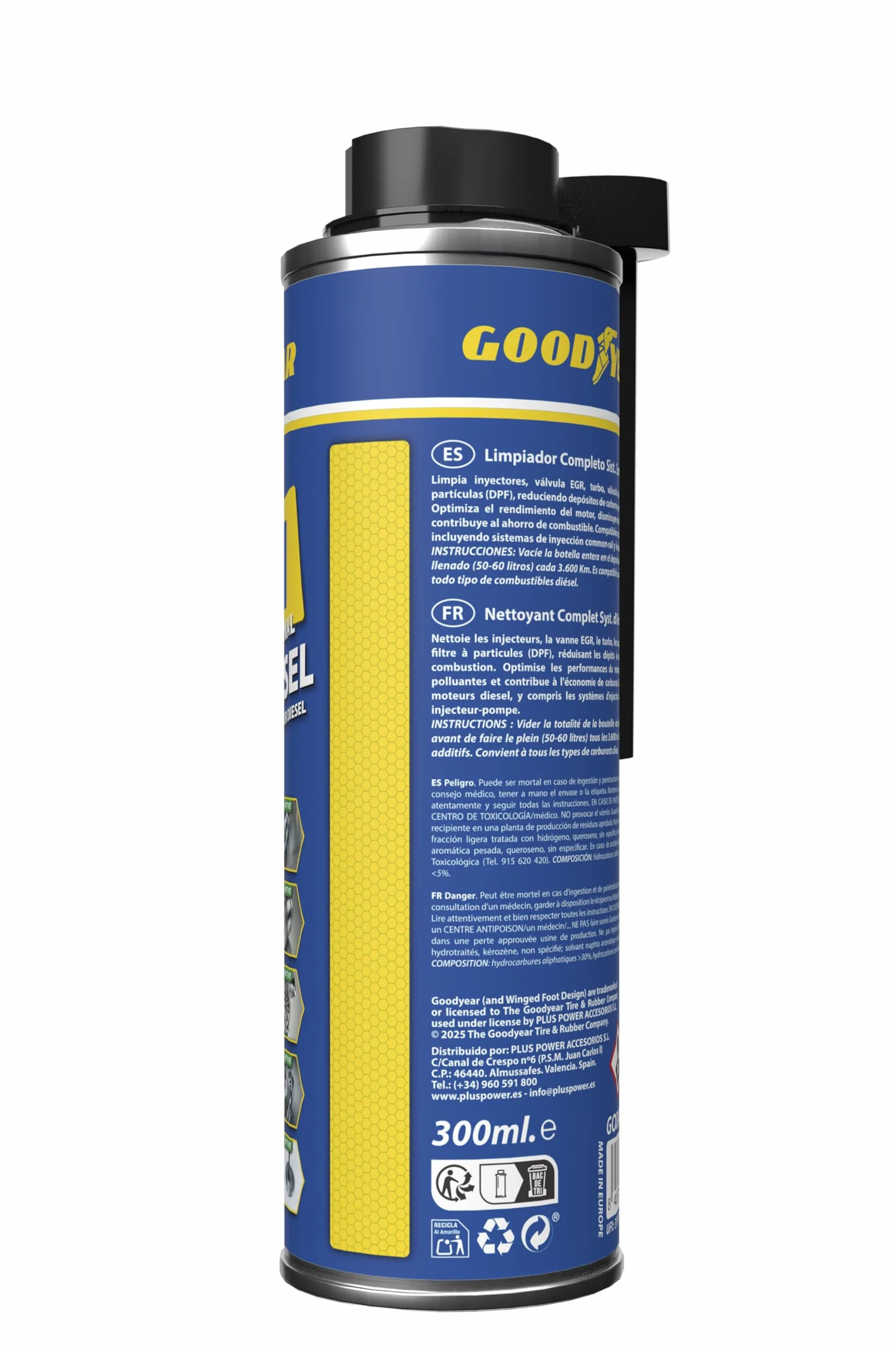 Goodyear Aditivo Limpiador Motor Diésel 5 en 1 Profesional 300ml