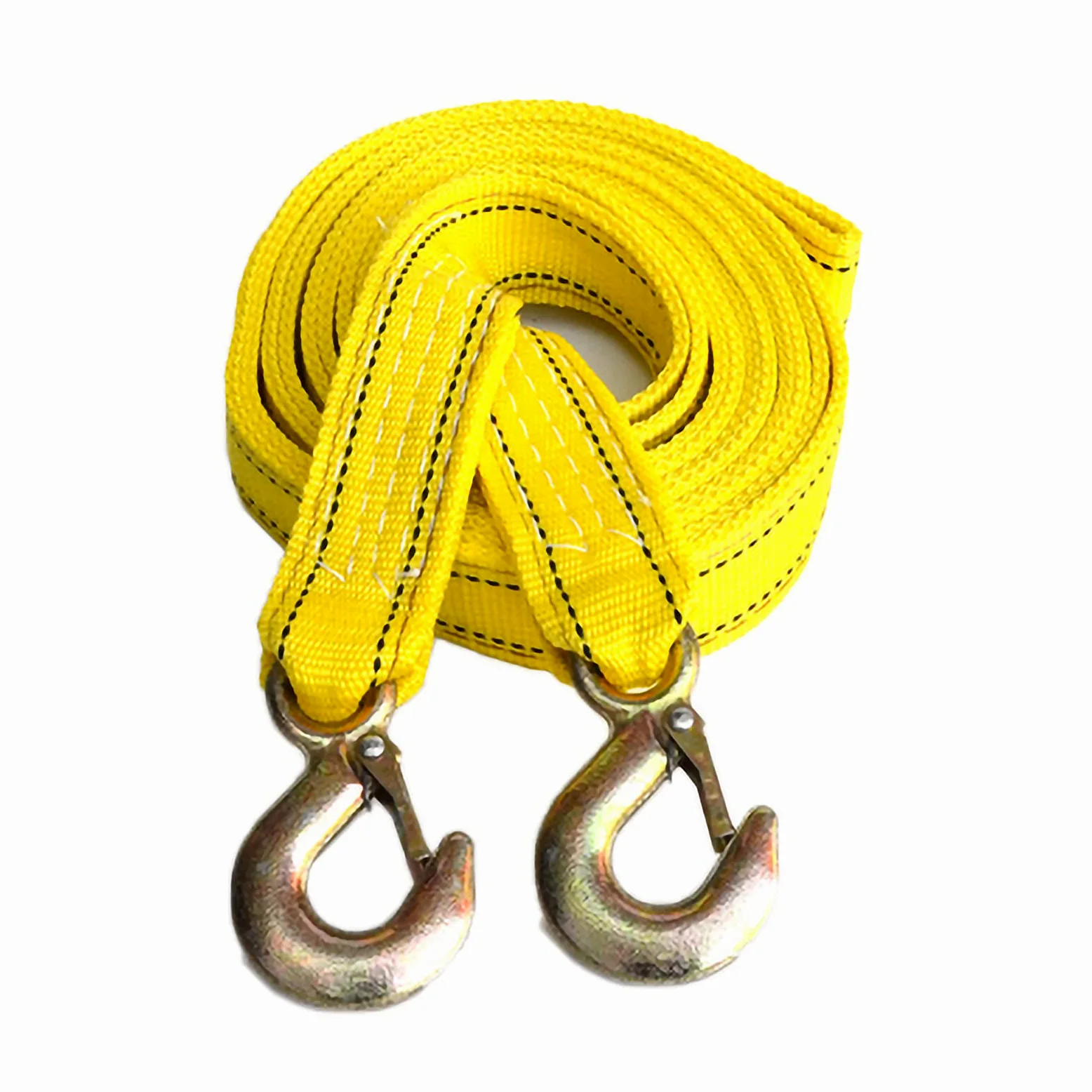 Cuerda de remolque de alta resistencia 5t – Correa de remolque de rescate de carretera pesada con 2 ganchos de seguridad para coche y camión, asistencia todoterreno, 5 m de longitud