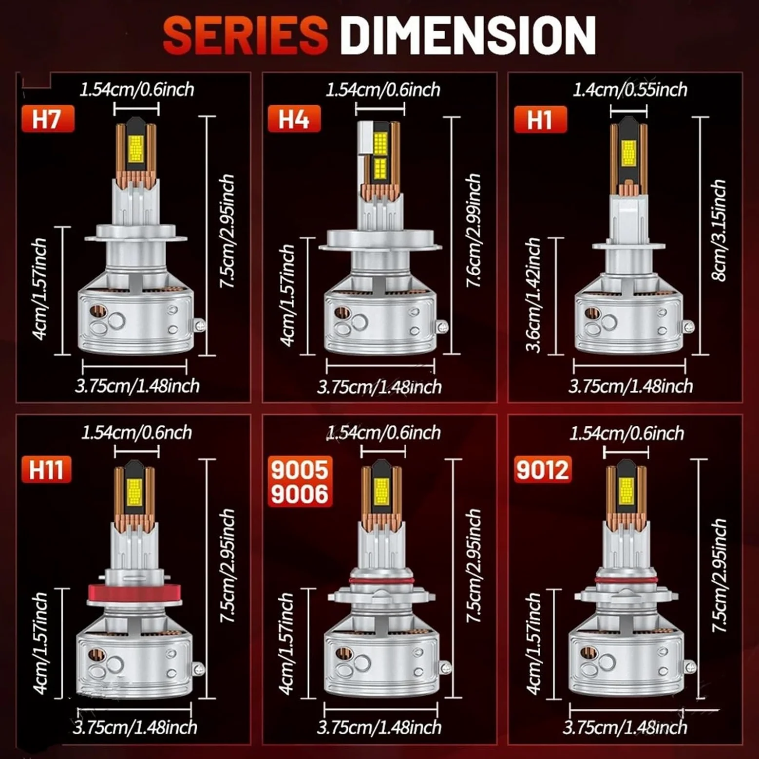 Bombilla LED Faro LED H4 H7 H1 H11 H8 9005 HB3 Bombilla Coche | 9006 HB4 9054 CSP Canbus 32 Tubo De Cobre Lámpara Coche Turbo Antiniebla 6000K