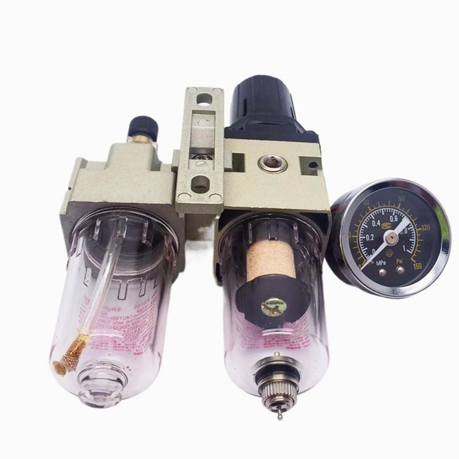 AC2010-02 G1/4 Bomba separadora de Agua y Aceite neumática Filtros de Suministro de Drenaje Manual Válvula reguladora de compresor de Aire Filtros de Aire(AC2010-02 Add SM PM,Fiber Core)