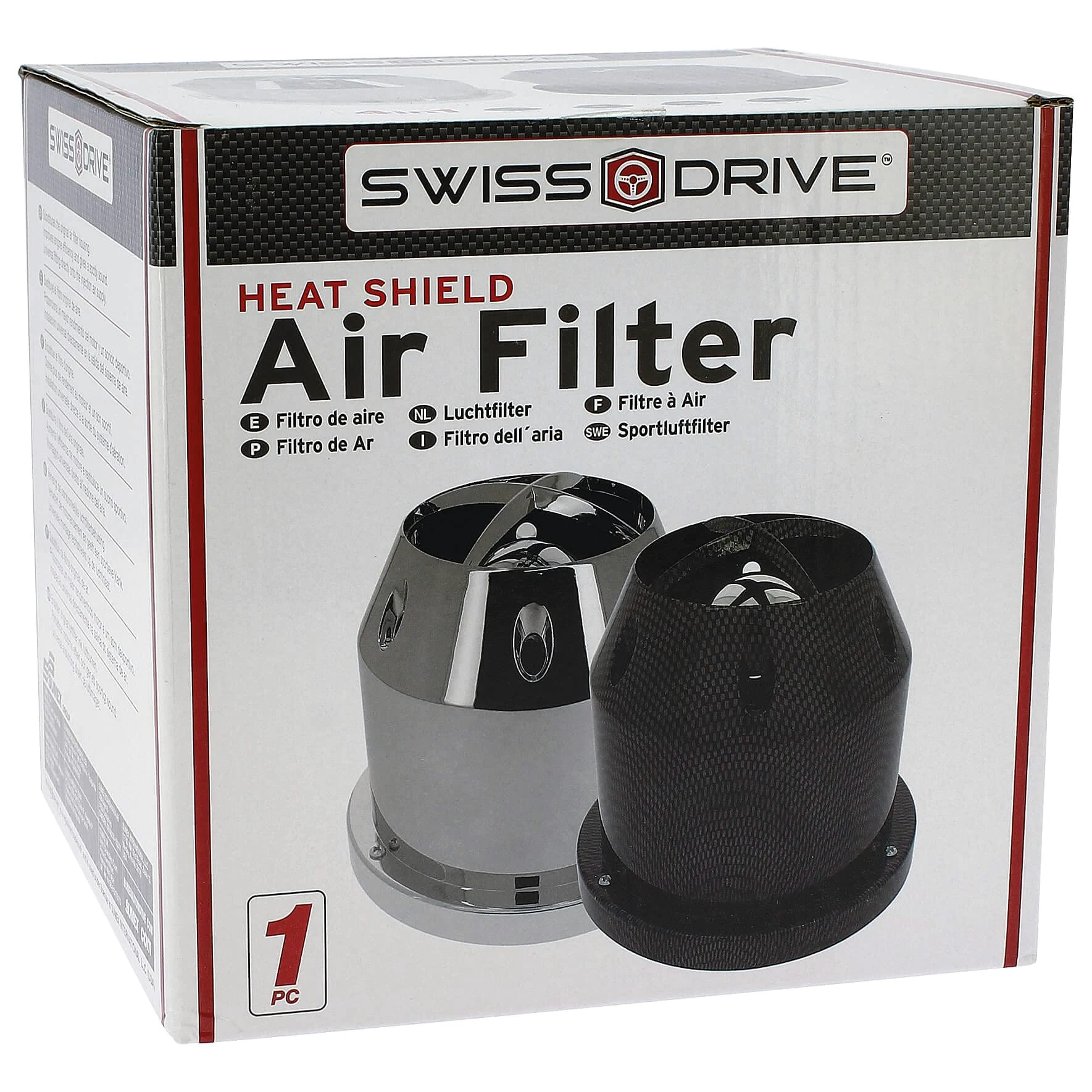 S SUMEX Filtro de Aire Universal para Coche Incluye 4 Adaptadores 60mm 65mm 70mm 77mm Filtro Aire de Entrada Alto Flujo Limpiador de Aire Color Cromado