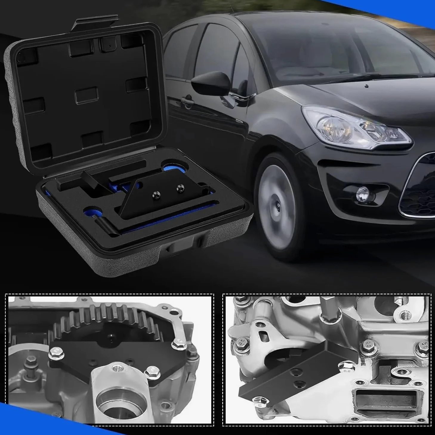 Kit Calado Distribucion Compatible con Citroen para Berlingo para C1 C3 para Aircross Kit Herramientas para Árbol Levas Cadena Distribución Motor Coche 0109-2B(Black)