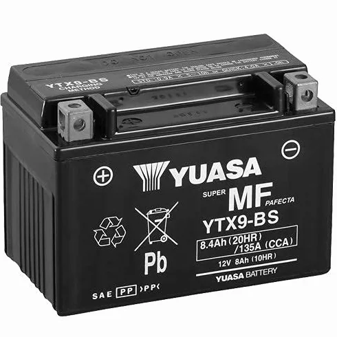 Batería moto Yuasa YTX9-BS 12 V 8 Ah 150 x 87 x 105 mm