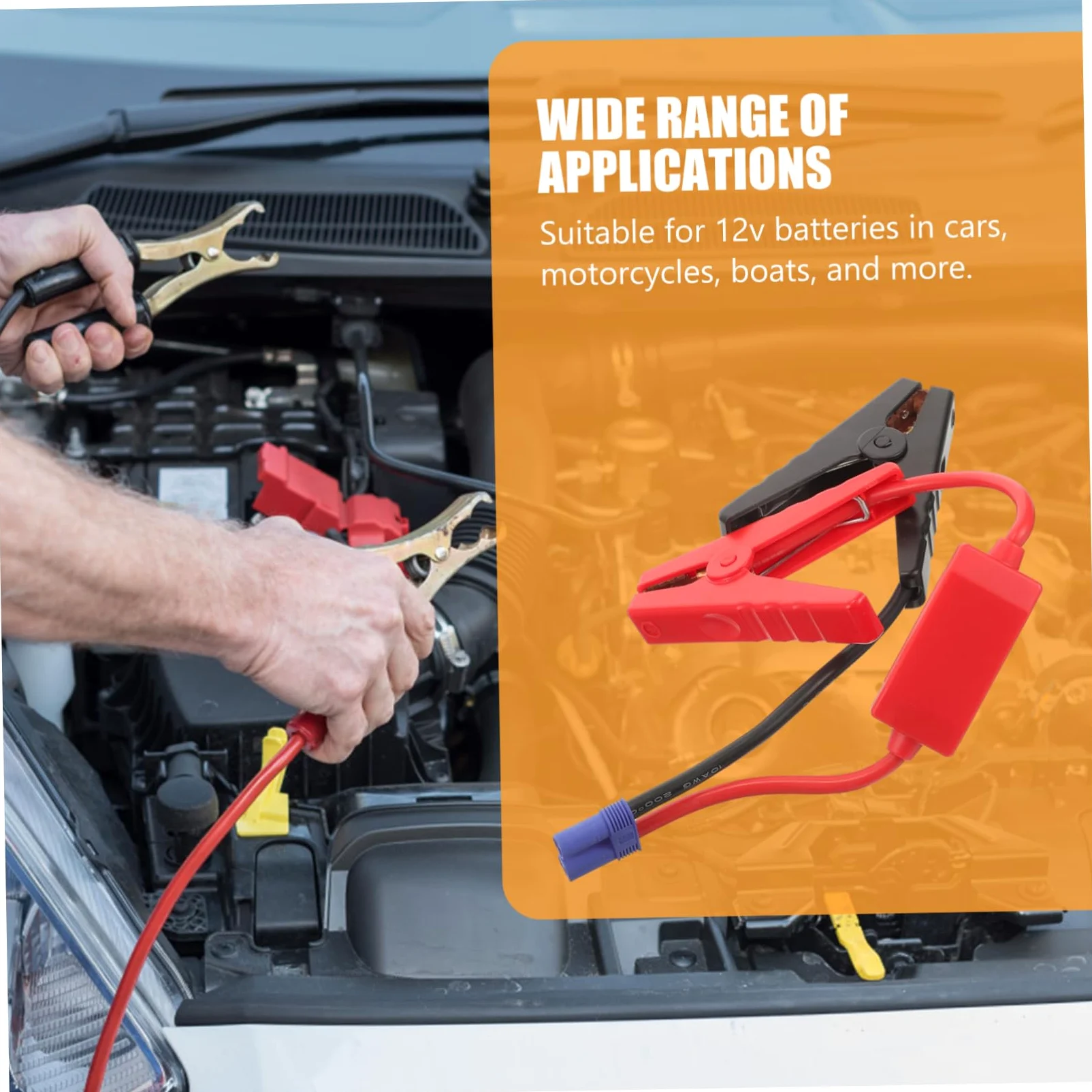 Gatuida 5piezas Cables De Arranque Portátiles Protección Inversa Para Baterías Para Coches Motos y Carga Rápida y Diseño Compacto