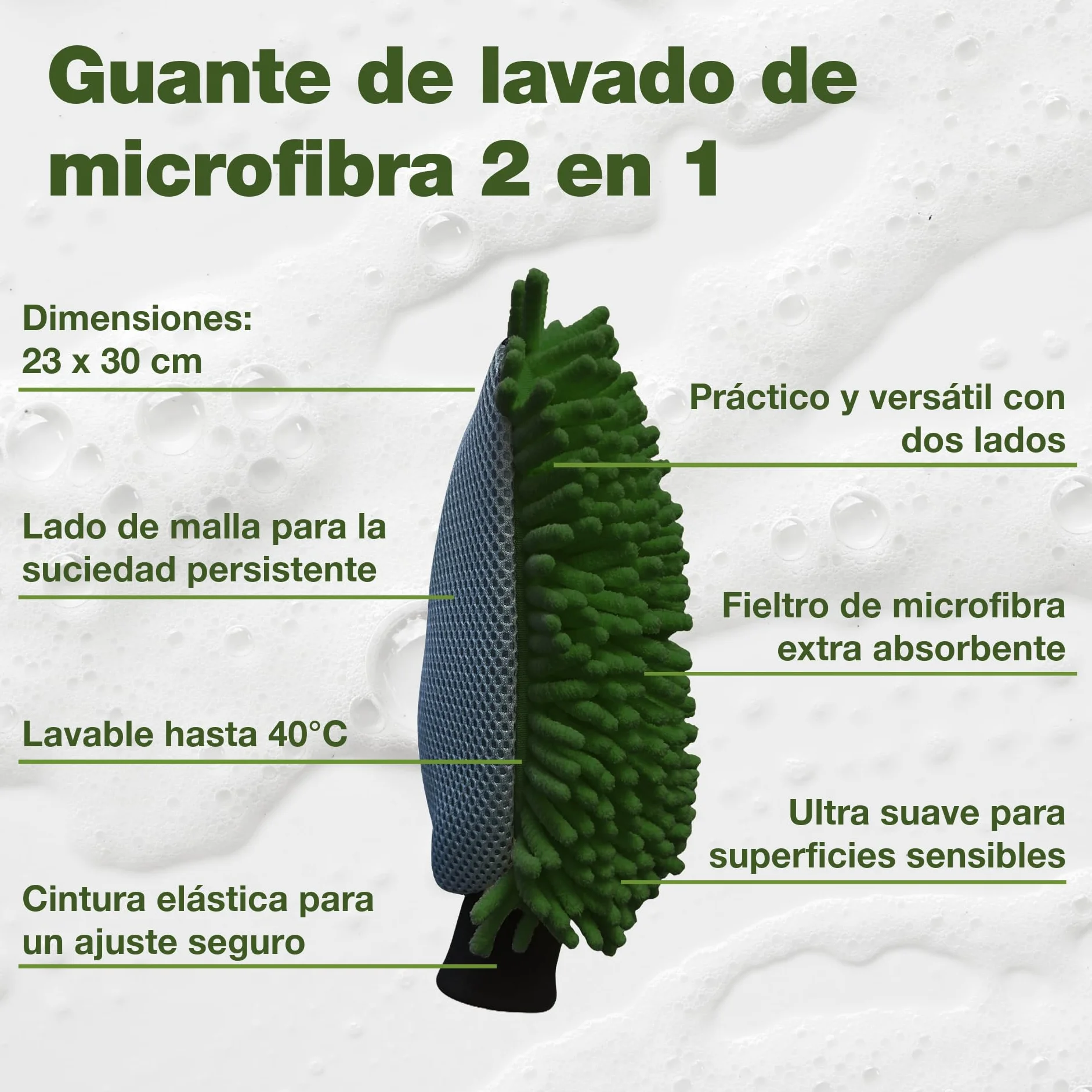 Bio-Chem - Quitamanchas de Lluvia 500ml + manopla microfibras para Parabrisas y Lunas de autocaravanas, caravanas y Coches - Producto Ideal para Lunas Durante Sus Vacaciones en Autocaravana