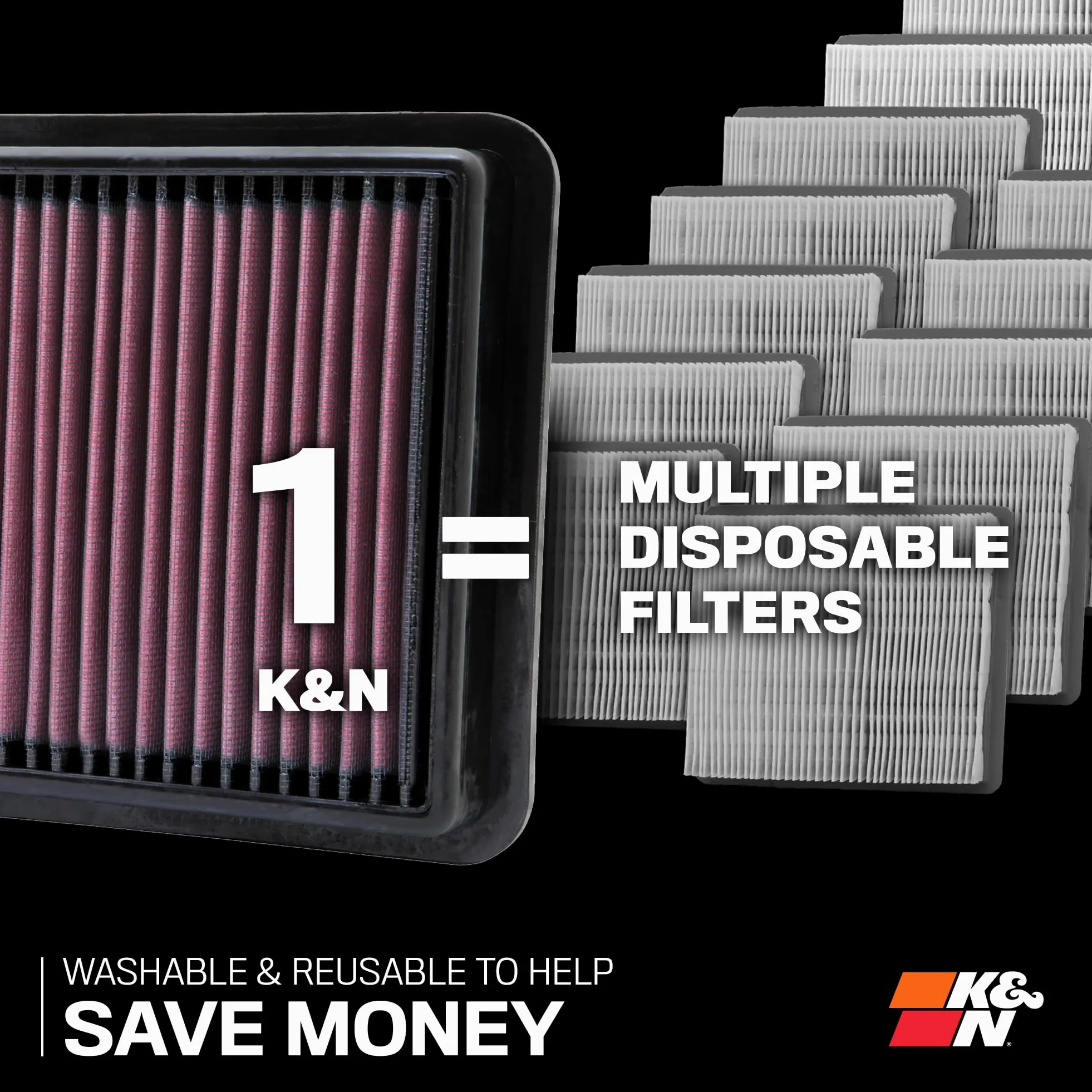 K&N Filtro de Aire de Reemplazo compatible con Audi, Cupra, Seat, Skoda, Volkswagen 1.5L Hybrid (33-3190)