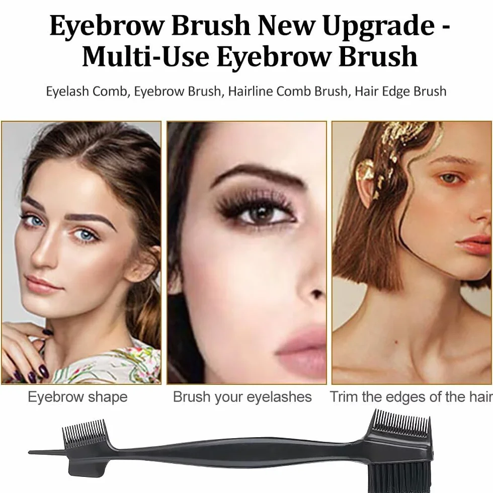 Cepillo de cejas 2 unidades peine doble extremo separador pestañas portátil herramientas maquillaje