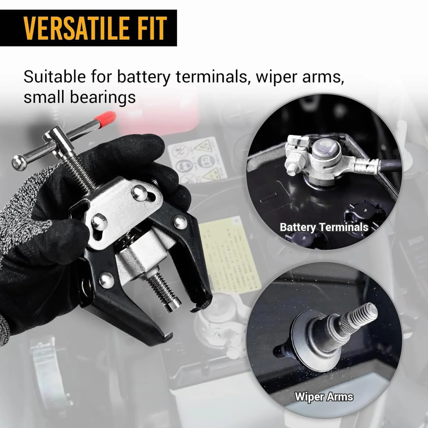 Greluma 1 Pieza Terminal de batería de 6-43 mm y Extractor del Brazo del limpiaparabrisas, Herramienta de extracción del Brazo del limpiaparabrisas