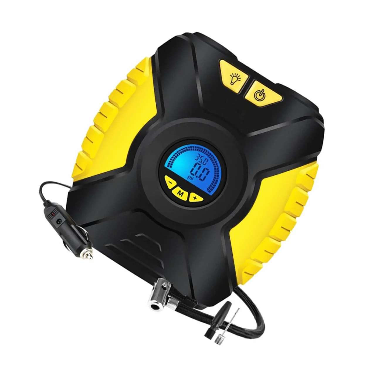 GALPADA 1 Juego inflador Portable Air Pump Portable Air Compressor Bomba de neumáticos de vehículos Bomba Inflable de Aire Pantalla Digital Accesorios de Auto Bomba de Aire Cobre