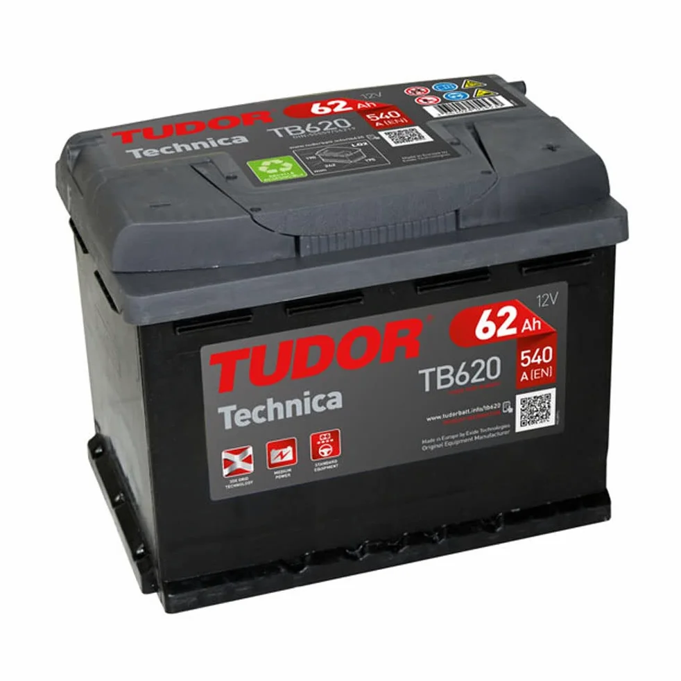 Tudor lead calcium TB620 Bat, ería de coche Tudor 62Ah 540A, Gama Technica, Automóvil de turismo