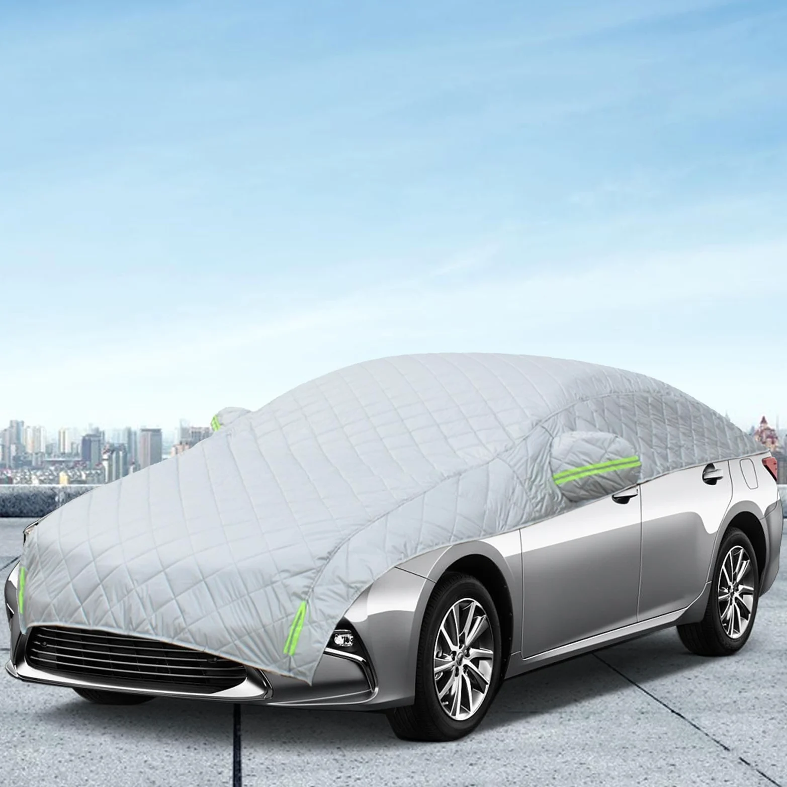 Cubierta para carrocería a prueba de polvo, cubierta de nieve con | revestimiento de plata, cubierta de lluvia | cubierta de coche resistente a los arañazos cubierta de carrocería, cubierta de