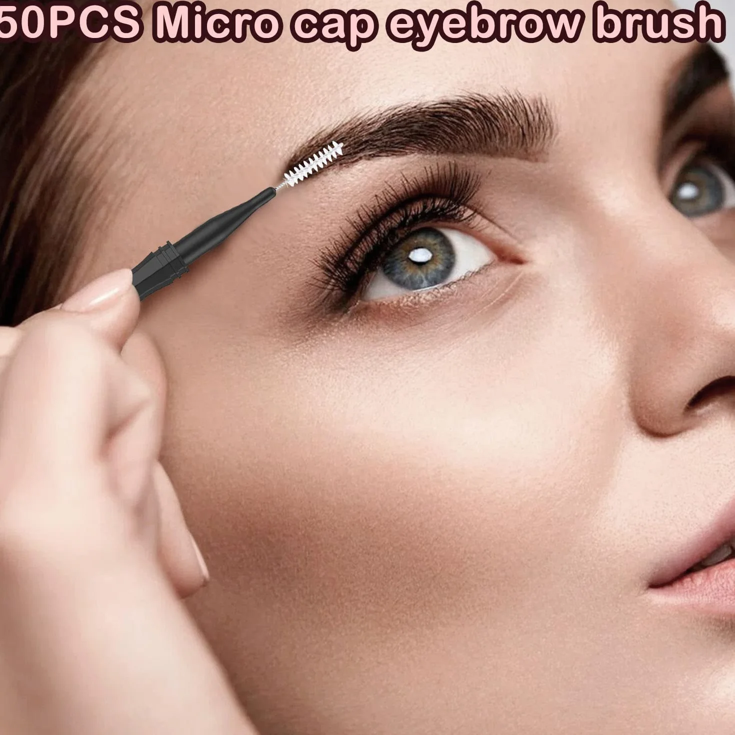 Brochas Microcejas con Tapa, Cepillo Carrete Cejas, Micro Cepillo Laminación de Cejas, 2 Tamaños