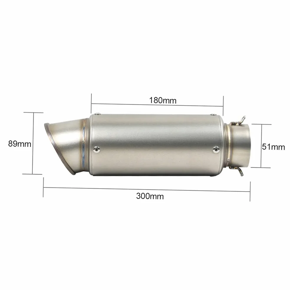 Shkalacar Universal de la Moto Escape51 mm, Escape Motoscooter Suciedad Bicicleta Silenciador Tubo de Acero Inoxidable