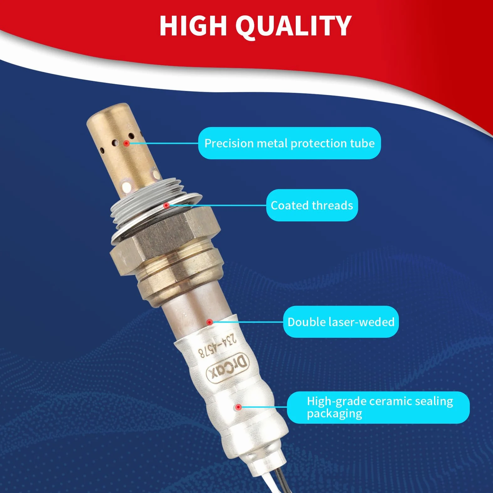 234-4578 Sensor de oxígeno O2 relación de combustible de aire calentado descendente compatible con Ford Escape Fusion C-Max Transit Connect Lincoln MKZ L4 2.0L 2.5L Reemplaza CJ5Z-9G444-B