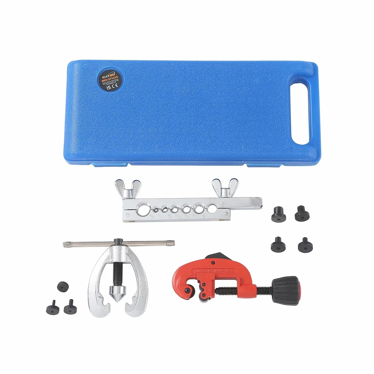 KATSU Cortatubos para Tubo de Cobre de Frenos, 10 Piezas Imperial Herramienta Doble para Abocardar Kit para Corte de Tubos de Cobre, Aluminio y Acero Dulce 371215