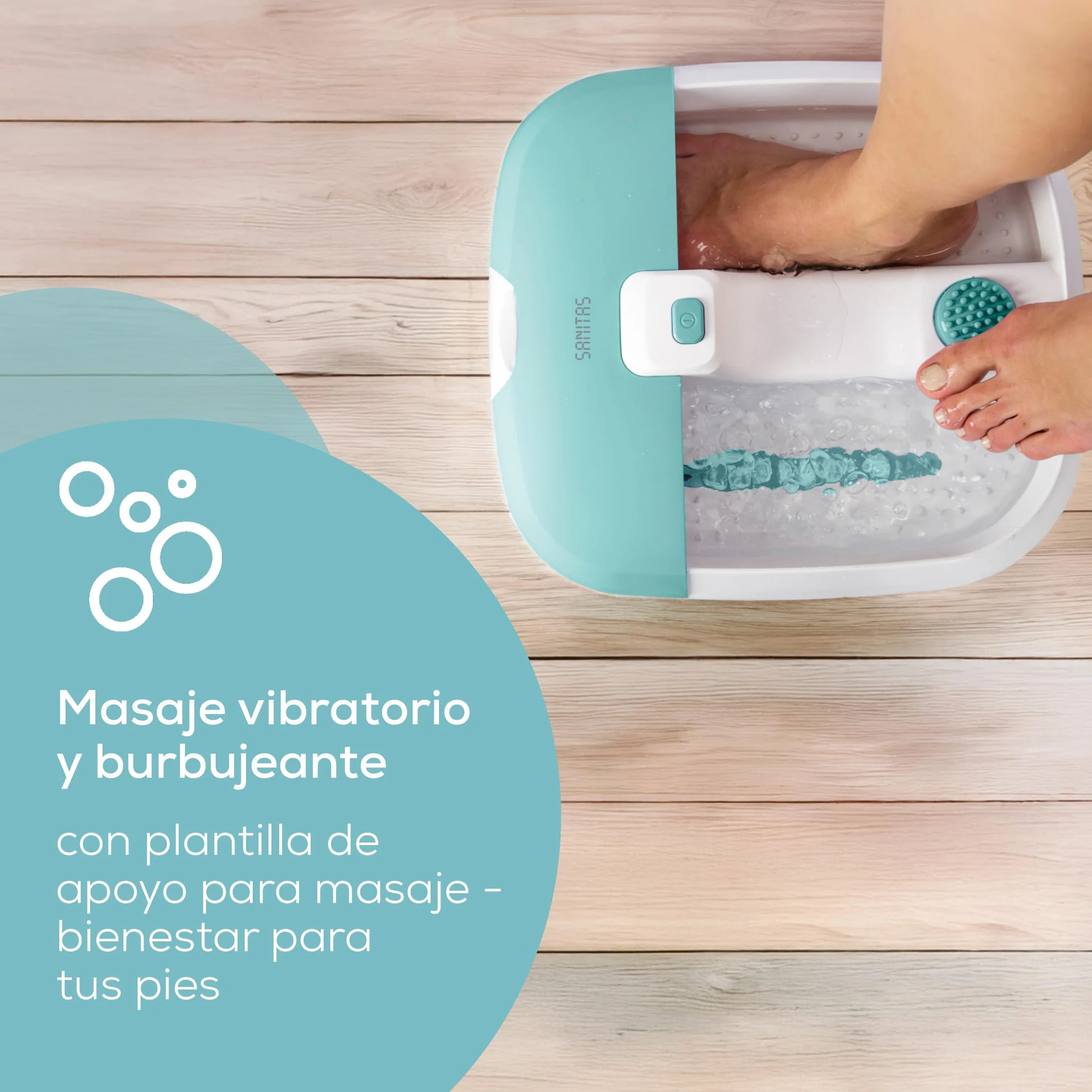 Sanitas SFB 07 Baño de pies con masaje por vibración y burbujas, reflexología podal, mantenimiento temperatura agua