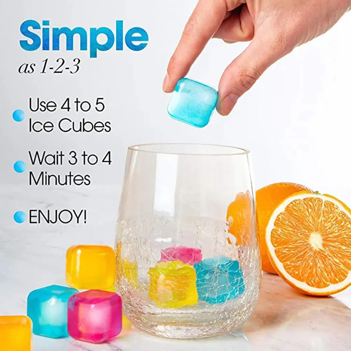 Cubitos de hielo reutilizables sin BPA, juego de 20 piezas de colores, ecológicos para bebidas y cócteles