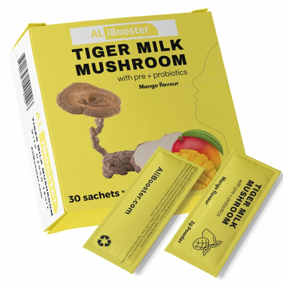 Lignosus Leche de Tigre Champiñón sabor mango Polvo instantáneo natural 30 Bolsitas