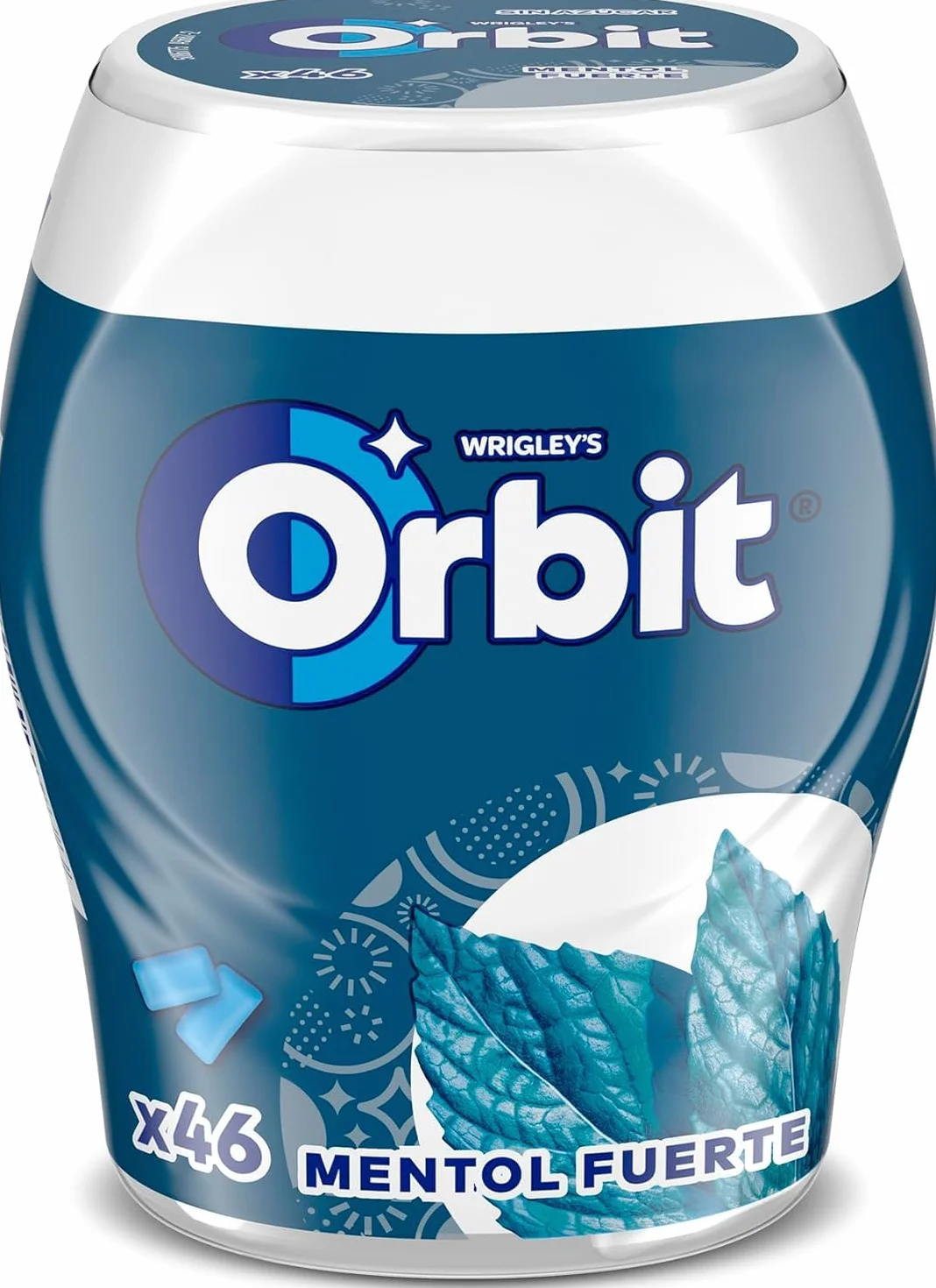 Orbit Bote de Chicles Sin Azúcar Sabor Mentol Fuerte, Intenso y de Larga Duración (6 x 46 chicles)