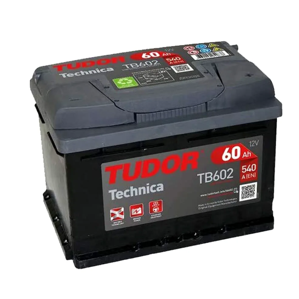 Tudor TB602 Batería de coche Tudor 60Ah 540A, Gama Technica, para Automóvil de turismo