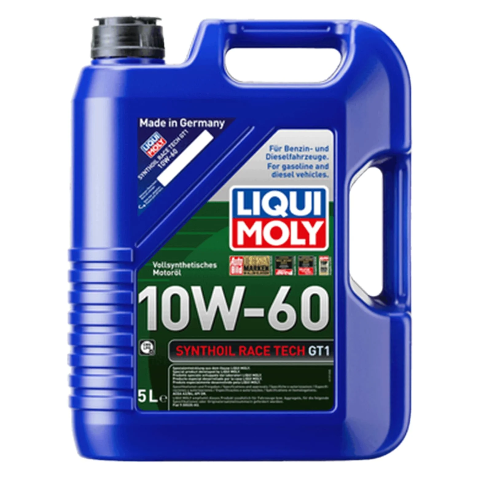 LIQUI MOLY Aceite de motor 10W-60 Synthoil Race Tech Aceite completamente sintético ACEA A3/B4 API SN GT1 5L Compatible con NISSAN Qashqai II J11, J11, RENAULT Megane 3 Grandtour KZ0/1, MITSUBISHI | 1391 / 8909, Synthoil Race Tech GT1 10W-60