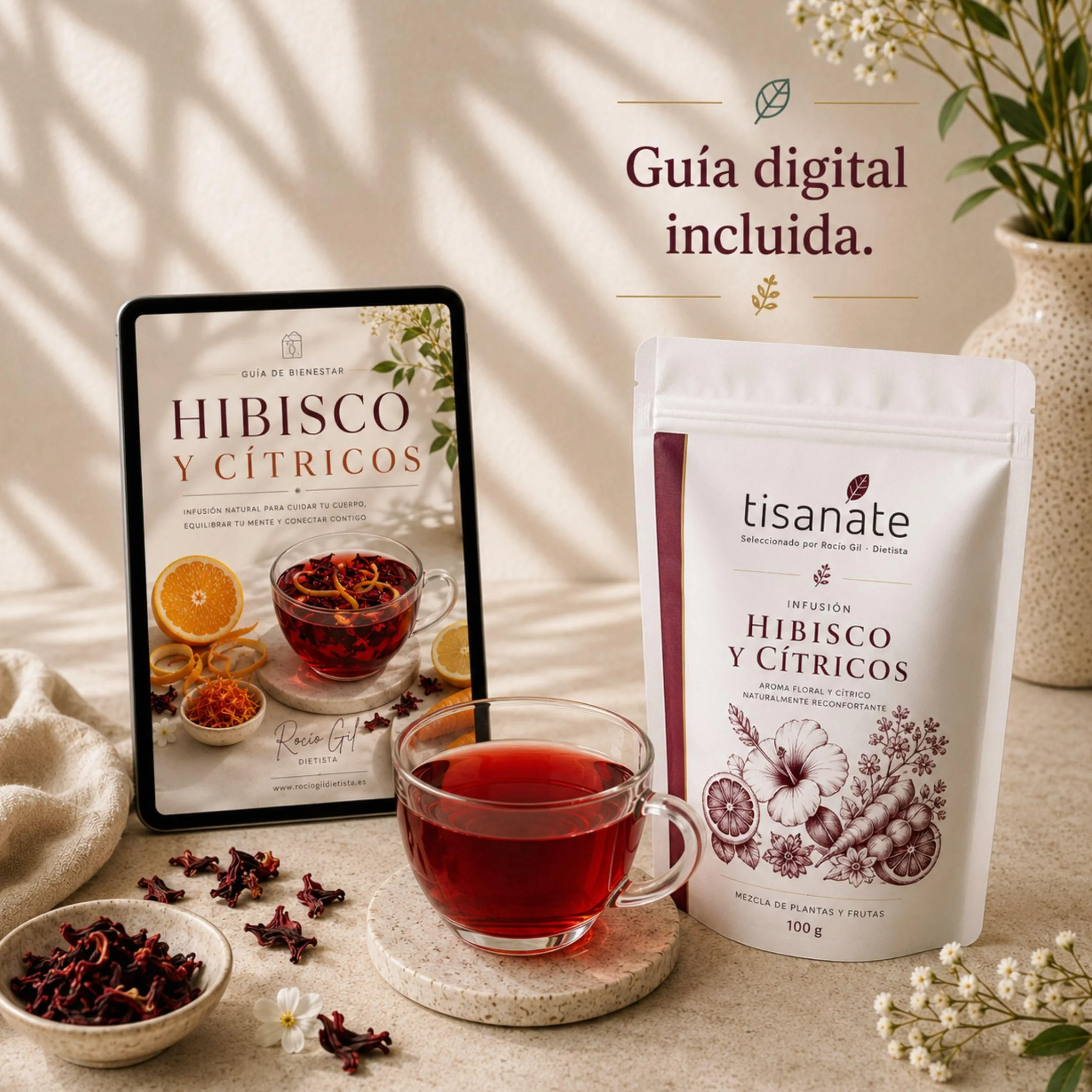 Infusión Hibisco y Cítricos 100g – Té de Hibisco y Flor de Jamaica con Naranja y Limón