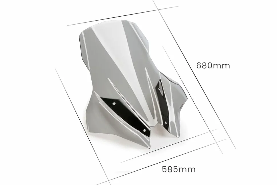 Puig 21120H Pantalla V-Tech Line Touring en acrílico de 4 mm con diseño aerodinámico anguloso para máxima protección y reducción de turbulencias, Ahumado
