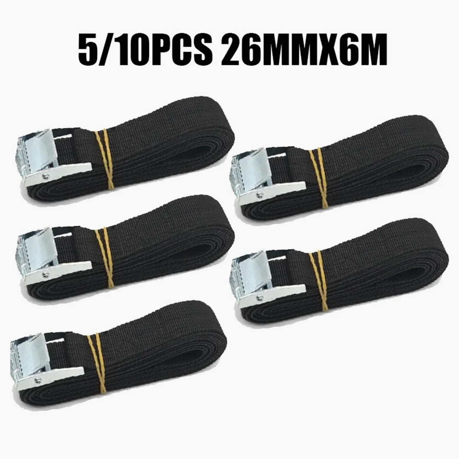 cinchas de Amarre 5/10 Piezas 6M Hebilla cinturón de Amarre Correas Carga for Coche Motocicleta Bicicleta con Cuerda Remolque Metal Fuerte trinquete Lugga(10pcs)