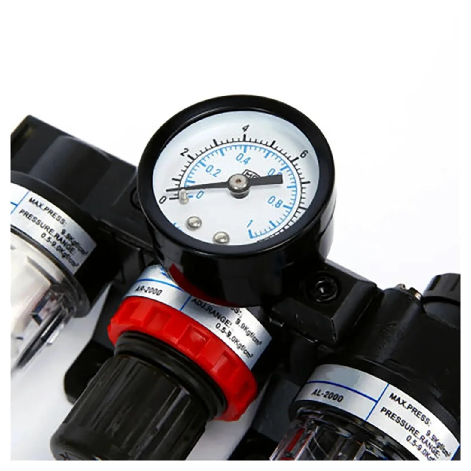 AC2000-2.25 pulgadas regulador de presión medidor compresor de aire filtro separador de humedad aceite para deshumidificador de agua (accesorios de 8 mm)