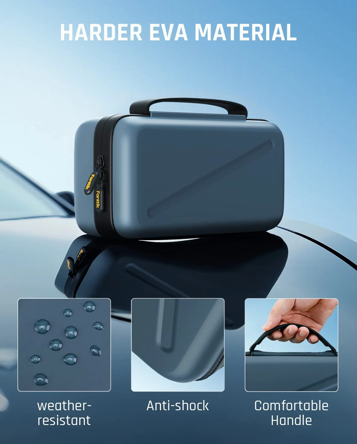 Fanttik X8 APEX y S100 - Funda de protección portátil de etilvinilacetato (EVA), bolsa de almacenamiento oficial personalizada X8 APEX, inflador de neumáticos, tubo de aire, adaptador de cargador y