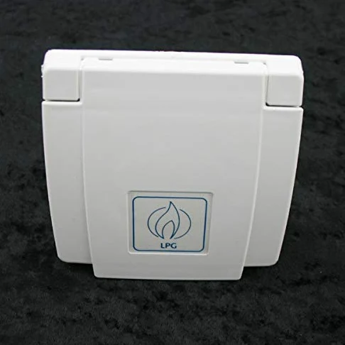 pro-Styling Enchufe de gas exterior, tapa abatible, bloqueo en estado abierto, control manual, color blanco