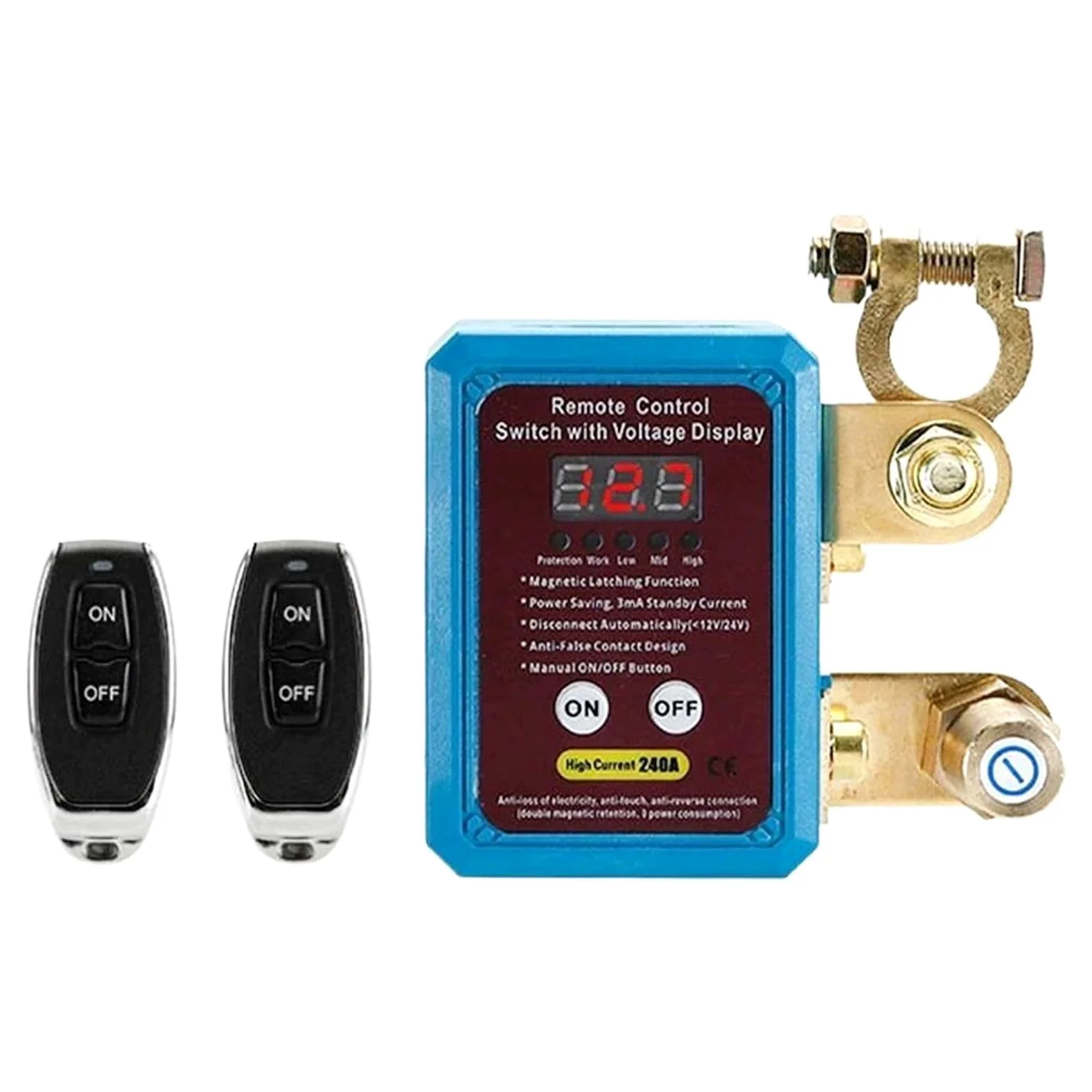 Interruptor de apagado remoto de desconexión de batería de 12/24 V 240 A(Digital display)