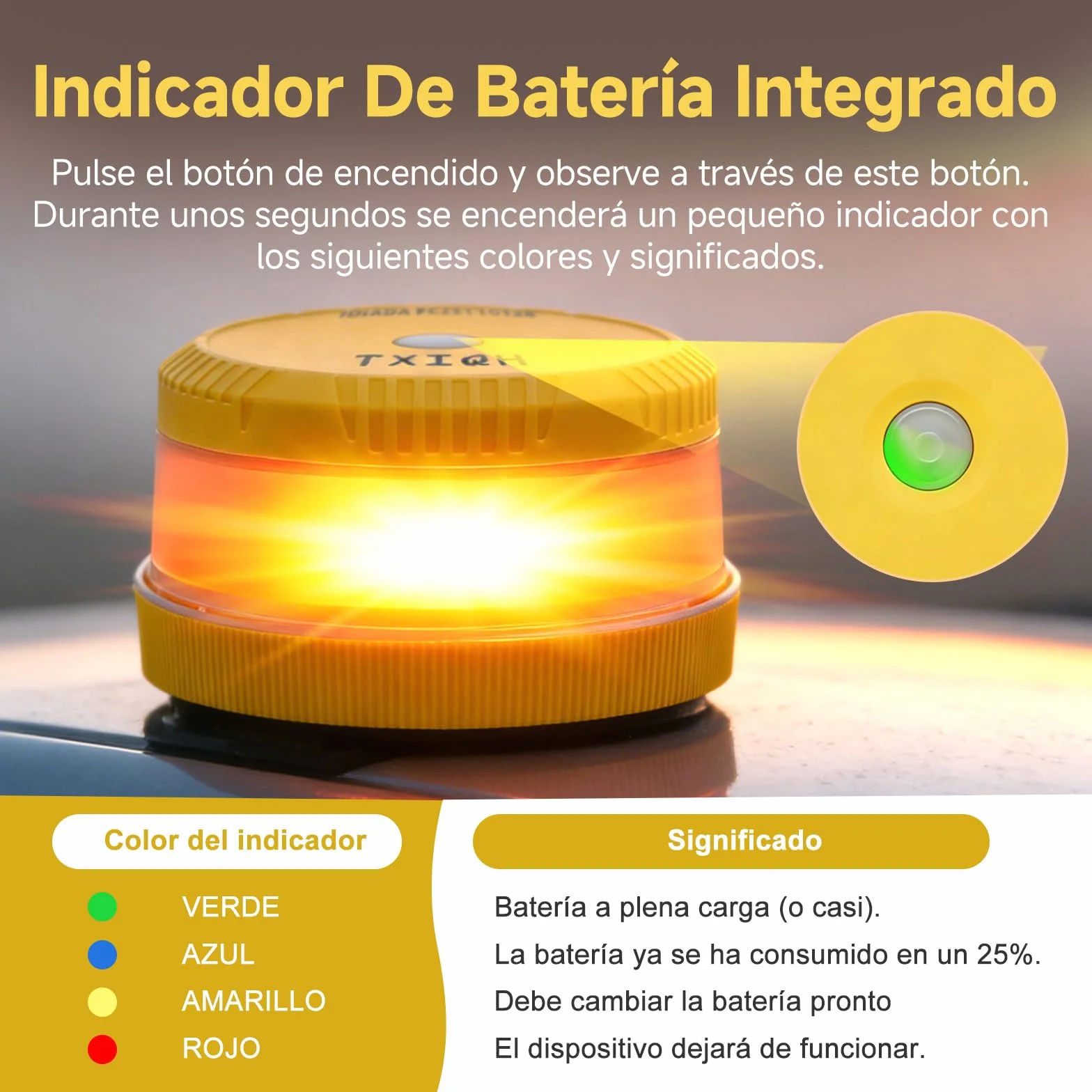 Baliza V16 Homologada DGT con Geolocalización y Conexión DGT 3.0, MOD100 PLUS LED 360°, IP54