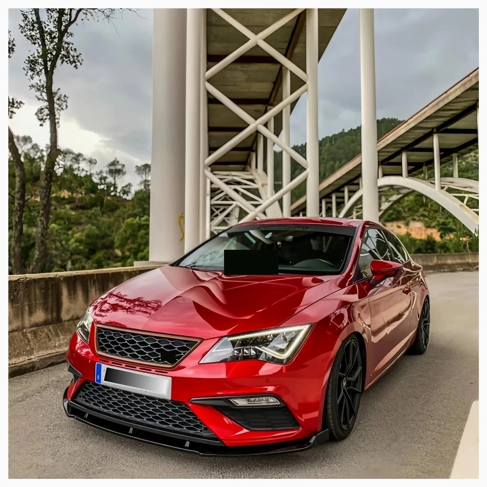 Lip Delantero para Seat Leon MK3.5 S/SS/CS/T para Cupra FR 2017-2020 Tuning Bodykits 3 Uds Parachoques Delantero Coche Difusor Divisor Spoiler Delanteros