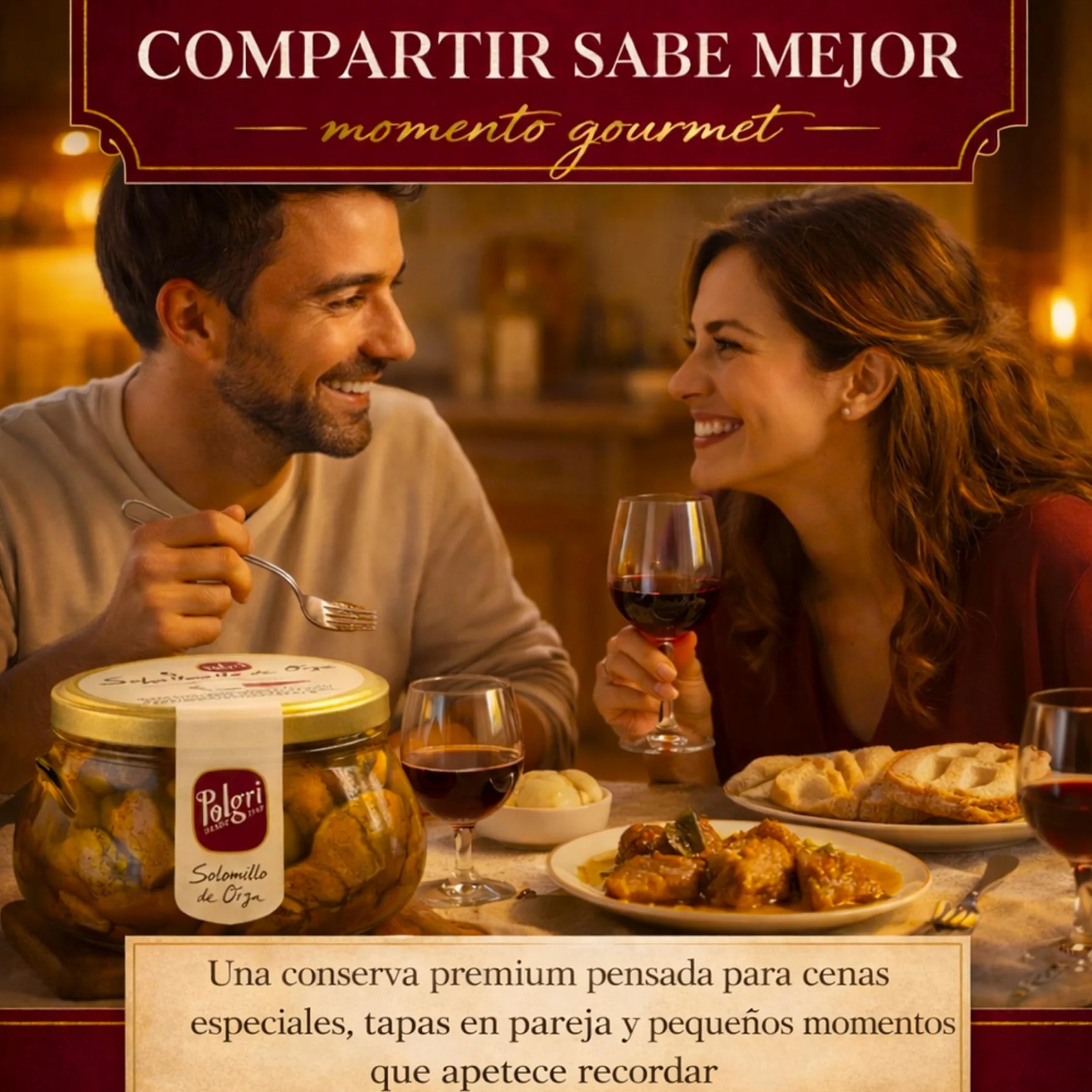 POLGRI Solomillo de Orza Lomo de Orza Conserva Gourmet de Cerdo en AOVE 850 ml Receta Manchega Tradicional